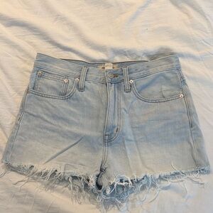 Light wash denim shorts